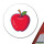 Aufkleber Apfel Comic 10cm rund