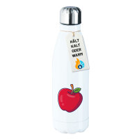 Trinkflasche Apfel Comic 500ml Edelstahl Wasserflasche