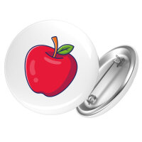 Button Apfel Comic rund