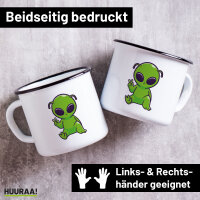 Emaille Tasse Alien Comic 300ml Vintage Emaille Becher
