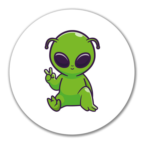 Aufkleber Alien Comic 10cm rund