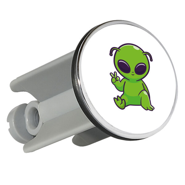 Waschbeckenstöpsel Alien Comic 4cm Abflussstopfen