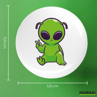 Button Alien Comic rund