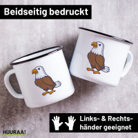 Emaille Tasse Adler Comic 300ml Vintage Emaille Becher