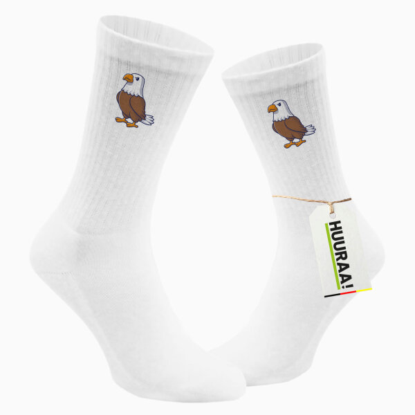 Unisex Socken Adler Comic Größe 37/46 White Motiv Tennissocken
