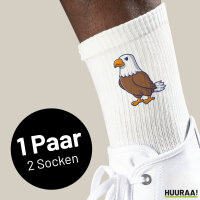 Unisex Socken Adler Comic Größe 37/46 White Motiv Tennissocken