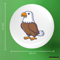 Button Adler Comic rund