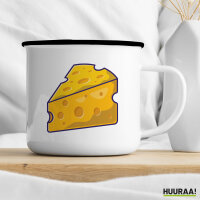 Emaille Tasse Käse Comic 300ml Vintage Emaille Becher
