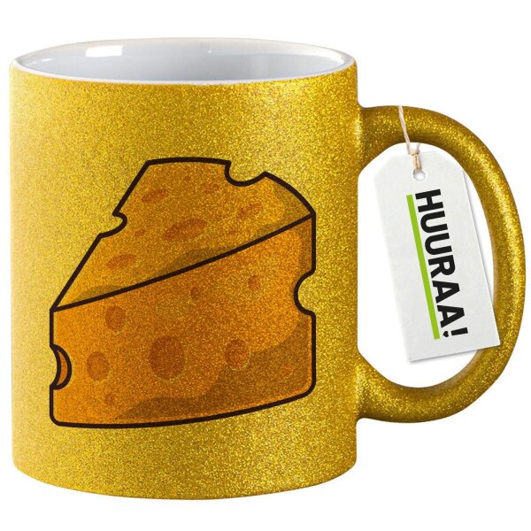 Glitzertasse Käse Comic 330ml