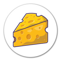 Aufkleber Käse Comic 10cm
