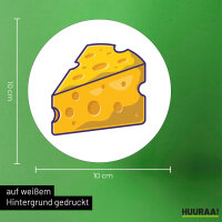 Aufkleber Käse Comic 10cm