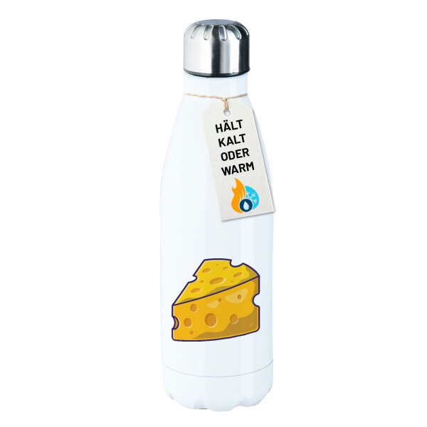 Edelstahl-Trinkflasche Käse Comic 500ml Wasserflasche