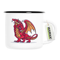 Emaille Tasse Drache Comic 300ml Vintage