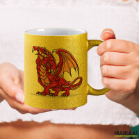 Glitzertasse Drache Comic 330ml