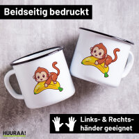 Emaille Tasse Süßer Affe Comic 300ml Vintage Emaille Becher