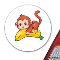 Aufkleber Süßer Affe Comic 10cm rund