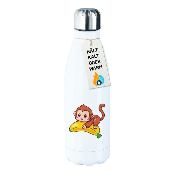 Trinkflasche Süßer Affe Comic 500ml Edelstahl Wasserflasche