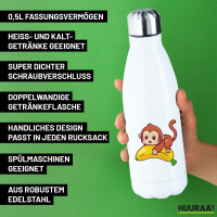Trinkflasche Süßer Affe Comic 500ml Edelstahl Wasserflasche