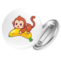 Button Süßer Affe Comic rund