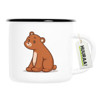 Emaille Tasse Bär Comic 300ml Vintage Emaille Becher