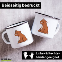 Emaille Tasse B&auml;r Comic 300ml Vintage