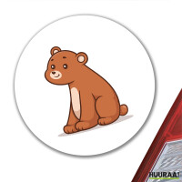 Aufkleber Bär Comic 10cm rund