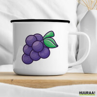 Emaille Tasse Traube Comic 300ml Vintage Emaille Becher