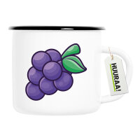 Emaille Tasse Traube Comic 300ml Vintage