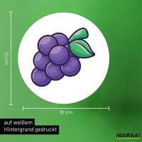 Aufkleber Traube Comic 10cm rund