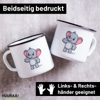Emaille Tasse Elefant Comic 300ml Vintage