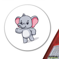 Aufkleber Elefant Comic 10cm rund