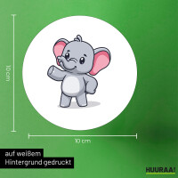 Aufkleber Elefant Comic 10cm