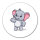 Aufkleber Elefant Comic 10cm