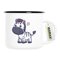 Emaille Tasse Zebra Comic 300ml Vintage Emaille Becher