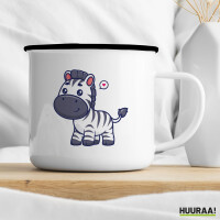 Emaille Tasse Zebra Comic 300ml Vintage Emaille Becher