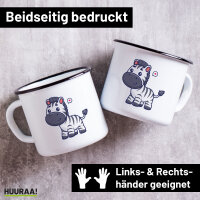 Emaille Tasse Zebra Comic 300ml Vintage