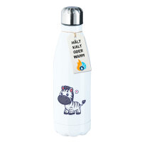 Trinkflasche Zebra Comic 500ml Edelstahl Wasserflasche