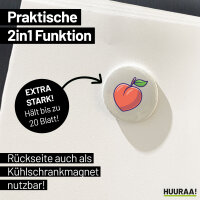 Magnet Pfirsich Comic 59mm Kühlschrankmagnet