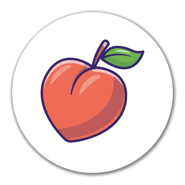 Aufkleber Pfirsich Comic 10cm rund