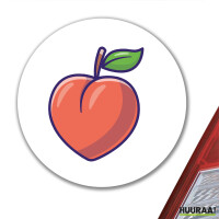 Aufkleber Pfirsich Comic 10cm rund