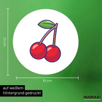 Aufkleber Kirsche Comic 10cm rund