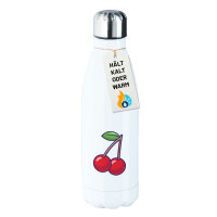 Trinkflasche Kirsche Comic 500ml Edelstahl Wasserflasche