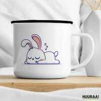 Emaille Tasse Hase Comic 300ml Vintage Emaille Becher