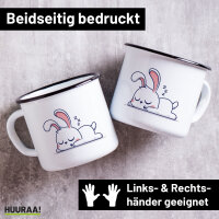 Emaille Tasse Hase Comic 300ml Vintage