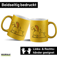 Glitzertasse Hase Comic 330ml
