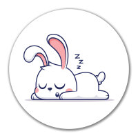 Aufkleber Hase Comic 10cm rund