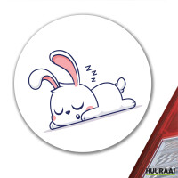 Aufkleber Hase Comic 10cm rund