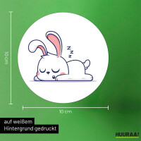Aufkleber Hase Comic 10cm rund