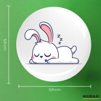 Button Hase Comic rund