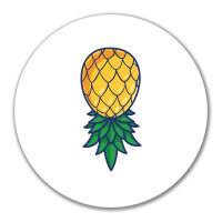 Aufkleber Ananas Comic 10cm rund